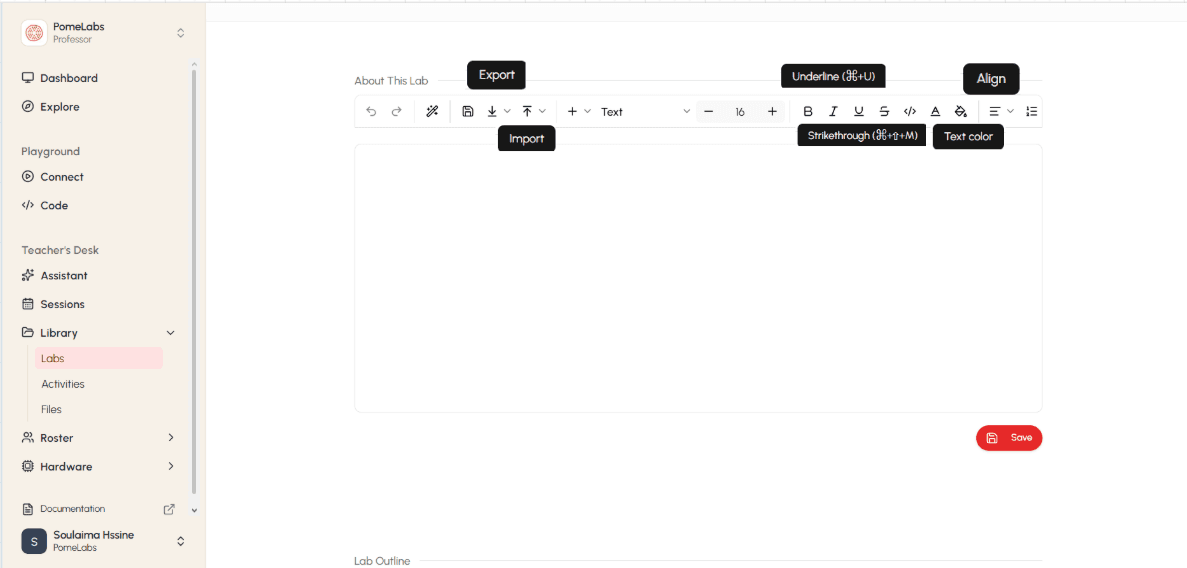 Export options