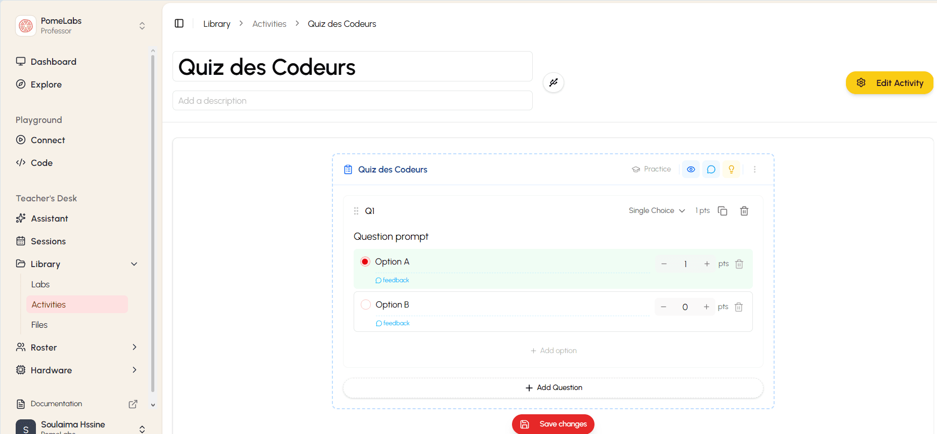 Quiz editor