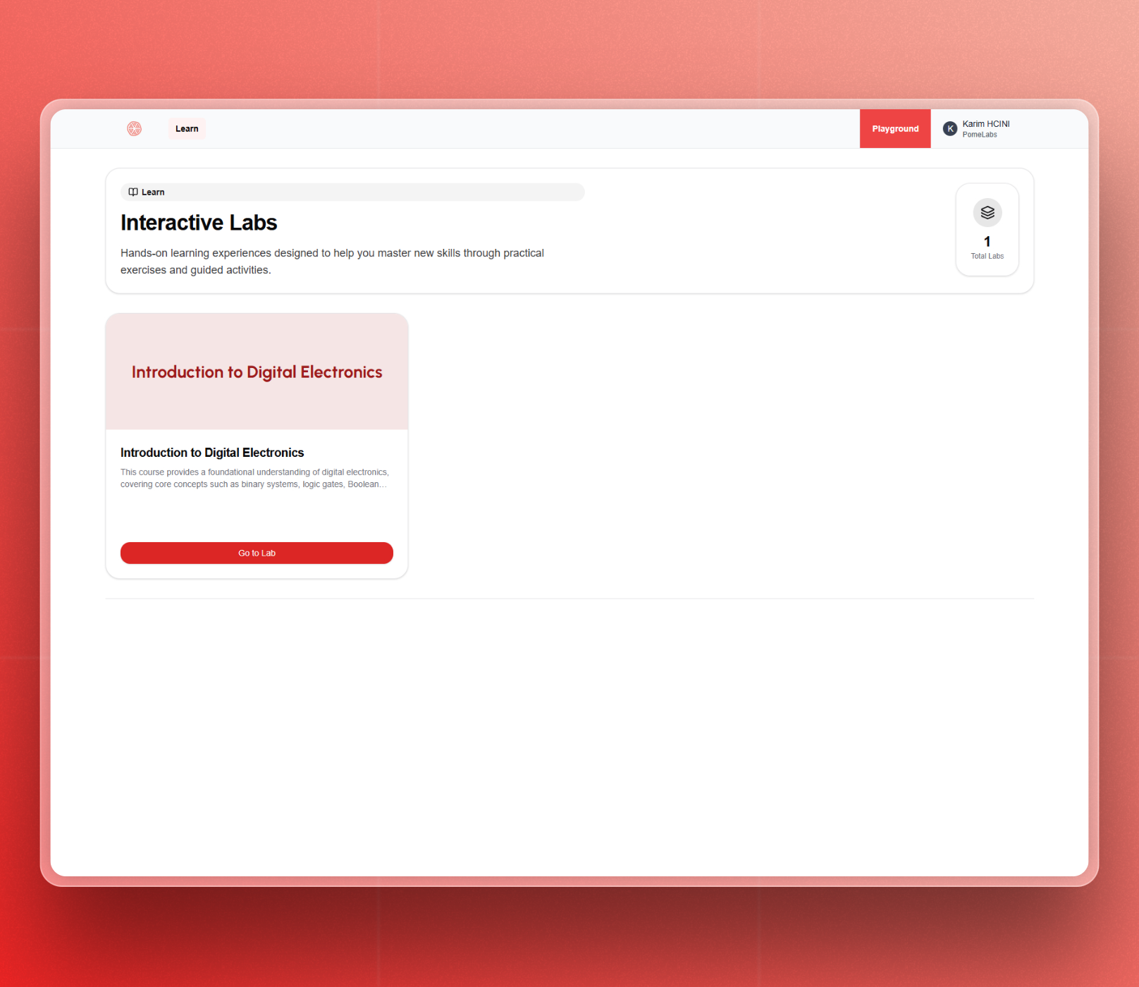 A screenshot of the PomeConnect application interface, showing the Learn page.