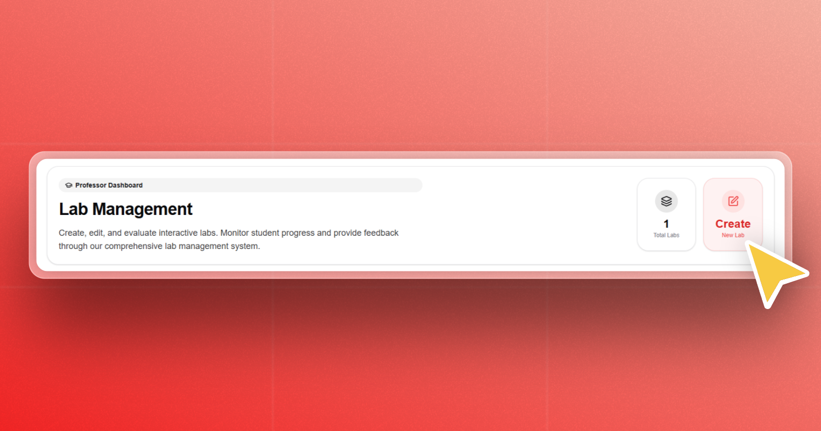 A screenshot of the PomeConnect application interface, showing the Create Lab Button.